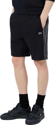 Lacoste Herenfleece-short met streep aan de zijkant (Zwart)