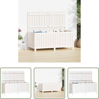 vidaXL Cassa portaoggetti - Contenitore da Giardino Bianco 147x68x64 cm Legno Massello Pino