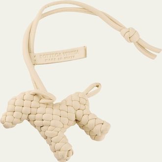 Bottega Veneta Intreccio Nappa Leather Dog Charm