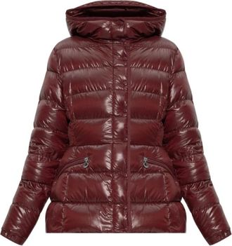 Moncler Barante Korte Donsjas met Capuchon - Dames - Winterjassen - Rood - S - Leer - Jassen