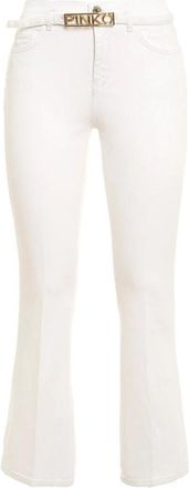 Pinko Fannie 15 Flare Pj 392B Bull CO - Dames - Vrijetijds broeken - Wit - W25 - Katoen - Broeken