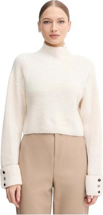 Gaud&igrave; Turtleneck Sweater - Dames - Coltruien - Beige - XL - Leer - Truien & Vesten