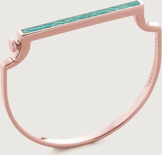 Monica Vinader Rose Gold Signature Thin Gemstone Bangle Amazonite
