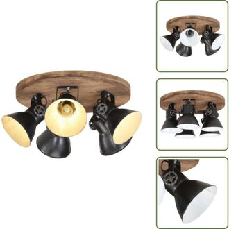 vidaXL The Living Store Lampada da Soffitto 25 W Nera 50x50x25 cm E27 - Lampada industriale