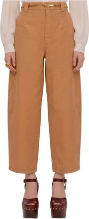 Chlo&eacute; Pantalones Anchos de Cuero Graneado Chlo 0 2 3 - Trousers - Mujer - Rosa - XS