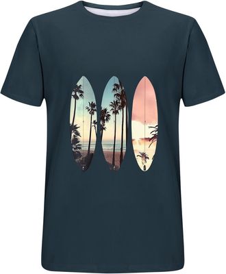 Generic Same Day Delivery Fashion Mens Tshirts Mens Casual Loose Printed Round Neck Short Sleeve T Shirt Mens Summer Tops Casual Smart T Shirts Men Fashion Cl