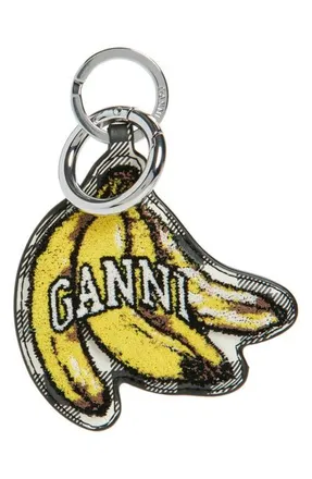 キーホルダー・キーリング Ganni Bou Heart Keyring - Ganni - Leather - Black Ganni Bag accessories for Women | Online Sale up to 50% off