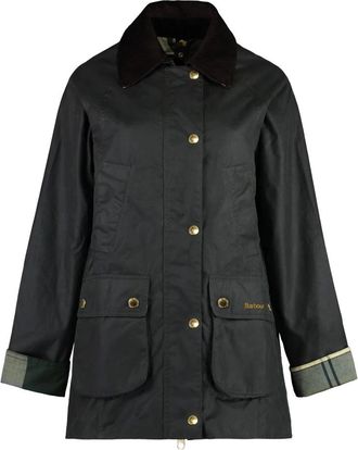 Barbour Jassen, Dames, Groen, S, Katoen, Stijlvolle gewaxte katoenen jas