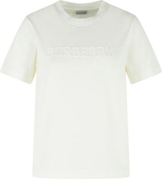 Burberry White Cotton T Hsirt