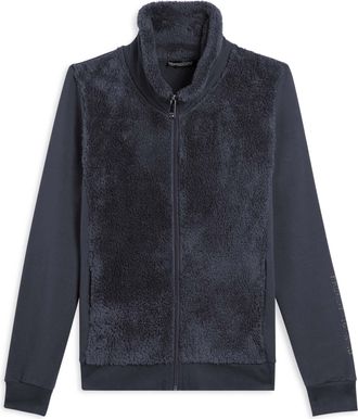 Freddy Felpa con zip, collo e fronte in sherpa, logo borchie