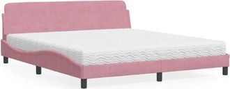 vidaXL Vidaxl - Cama Con Colch&oacute;n Terciopelo Rosa 180x200 Cm