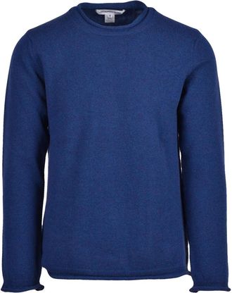 Comme Des Gar&ccedil;ons Crew Neck Sweater in Luxurious Blue Wool