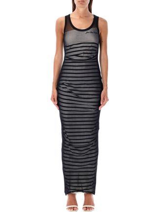 Jean Paul Gaultier Ribbed Marinier Double Layer Long Dress