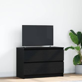 Berkfield Home TV Cabinet Black 80x35x54 cm Engineered Wood | Size: 80 x 35 x 54 cm