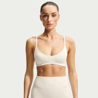 Nike Womens SKIMS Matte Micro-Scoop Bra in White | IR5032-108