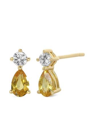 Anita Ko 18K yellow gold Violet sappire and diamond stud earrings - women - 18kt Yellow Gold/Yellow Sapphire/Diamond - One Size