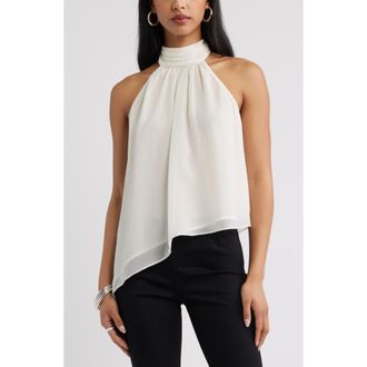 Open Edit Asymmetric Woven Top in Ivory at Nordstrom, Size Xx-Small