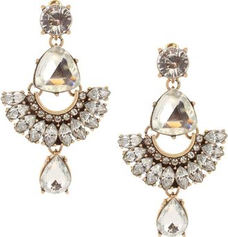 Olivia Welles Caylen Drop Earrings in Burnished Gold /Clear at Nordstrom Rack