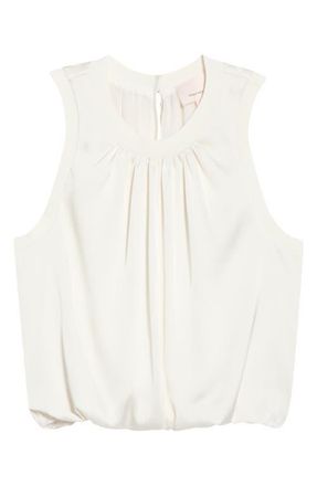 Cinq &agrave; Sept Sleeveless Satin Top in Ivory at Nordstrom, Size Xx-Small