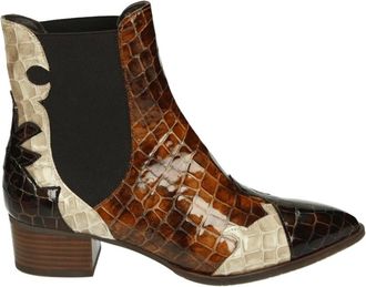 Pertini Schoenen, Dames, Bruin, 37 EU, Leer, Westers stijl bruin lac laars