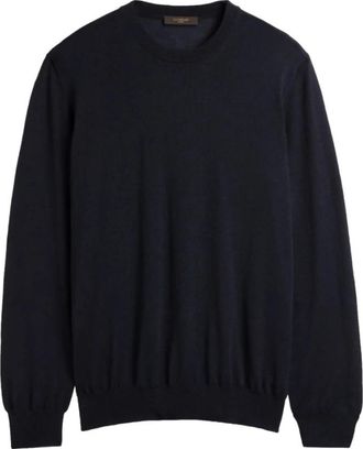 Zanone Ronde hals trui - Heren - Ronde hals truien - Blauw - M - Wol - Truien & Vesten