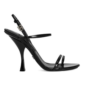 Dolce & Gabbana High Heel Sandals, female, Black, 6 1/2 UK, Black Leather Ankle Strap Sandals