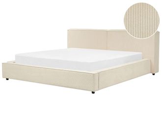 Beliani Cama de agua pana 180 x 200 cm beige