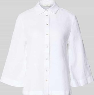 Christian Berg Relaxed Fit Leinenbluse mit 3/4-Arm in Weiss, Gr&ouml;&szlig;e 34