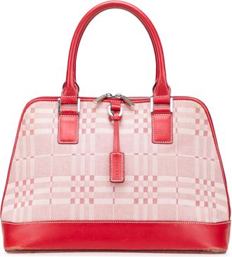 Burberry Pre-owned Womens Canvas Leather Zip Top Handle Bag - Light Pink Textile - One Size
