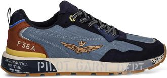 Aeronautica logo-motif sneakers - Blauw
