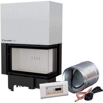 Kratki Intelligenter Kamineinsatz aus Stahl KRATKI VNP 810/410 14 kW &Oslash; 200 mit Schiebet&uuml;r MSK