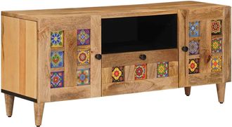 vidaXL Mueble De Tv Natural 105 X 33,5 X 46 Cm Madera De Mango Maciza Vidaxl