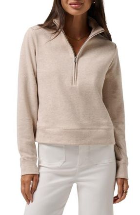 Travis Mathew Cloud Half Zip Pullover in Heather Natural at Nordstrom, Size Xx-Large