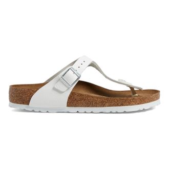 Birkenstock Gizeh BS Natural Leather Unisex Toe Post Sandals - White - Size:UK 4.5