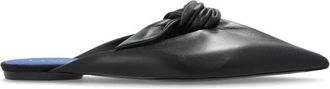 Lanvin Midnight Step Leren Mules met Strik - Dames - Slip ons - Zwart - 36 EU - Leer - Schoenen
