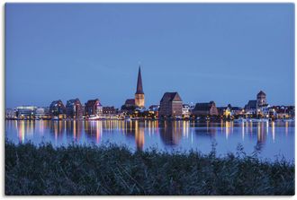 Artland Leinwandbild »Blick über Warnow auf Rostock« Rostock 1 Stk. tlg. auf Keilrahmen gespannt