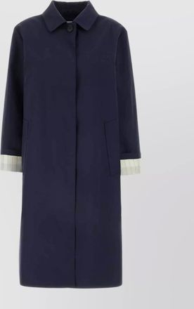 Miu Miu collared cotton trench coat with side pockets