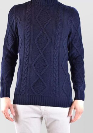 Tagliatore cable knit high neck sweaters