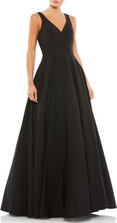 Mac Duggal Classic Sleeveless A-Line Gown with Pockets in Black at Nordstrom, Size 14
