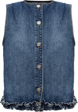 Baum Und Pferdgarten Tops, Dames, Blauw, XS, Denim, Madie Denim Top