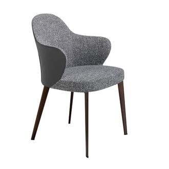 Angel Cerd&aacute; Model Dark Grey Fabric & Leatherette Dining Chair