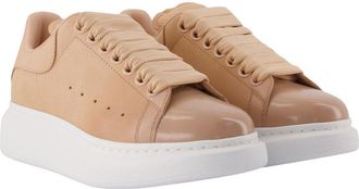 Alexander McQueen Womens Oversized Sneakers - Alexander Mcqueen Leather Beige Calfskin Shoes