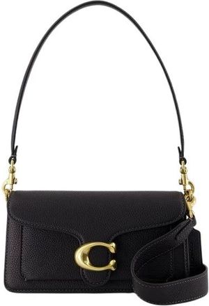 Coach Tassen, Dames, Zwart, ONE Size, Katoen, Zwarte Leren Schoudertas met Bovenhandvat