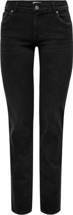 Only Alicia Regular Straight Jeans - Dames - Slim Fit Jeans - Zwart - W26 - Denim - Jeans
