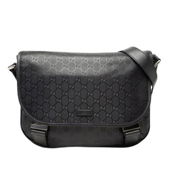 Gucci Pre-owned Vintage Canvas Crossbody Bag - unisex - Pre-owned - Zwart - Maat: ONE Size Leer