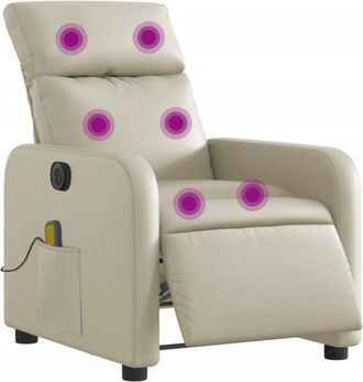vidaXL Vidaxl - Sillón de masaje reclinable eléctrico cuero sintético crema