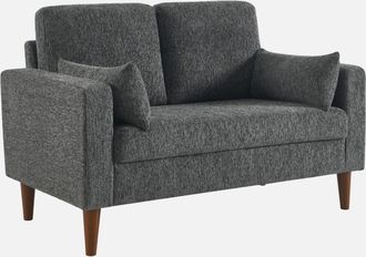 Sweeek Sof&aacute; De Madera De Hevea Y Tela Chenilla, 2 Plazas