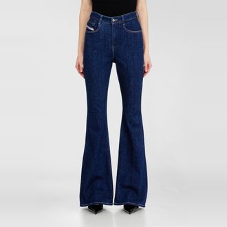 Diesel Bootcut Jeans High Waist 1973 D-Partt, Dark blue, Zip fly