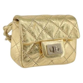 Chanel Pre-owned Mini Pouch - Dames - Vintage Mini Tas - Geel - ONE Size - Leer - Vintage