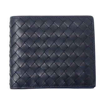 Bottega Veneta Navy Leather Wallet (Bi-Fold) (Pre-Owned)